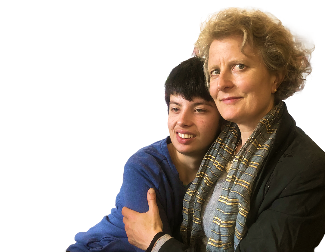 Auriol Herford, Founder of Kite Studios in Shepherds Bush, with a participant from the Kite Inclusive arts programme