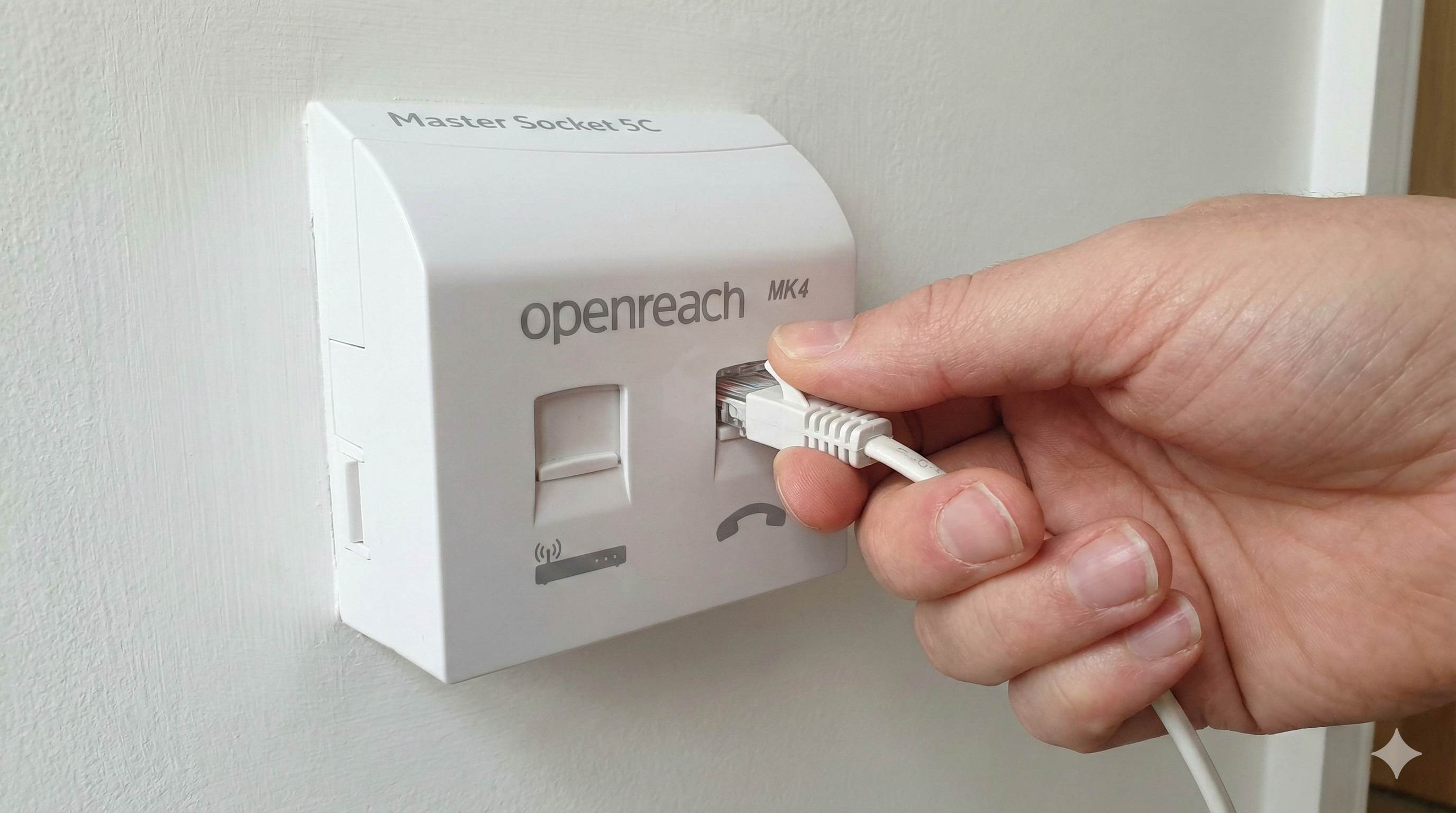 Traditional copper telephone line being replaced by modern digital VoIP technology